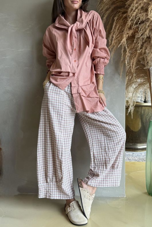 Annie Gingham Quirky 7/8 Pant Antique Rose